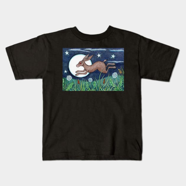 Hare Running in Colour Kids T-Shirt by Keenart